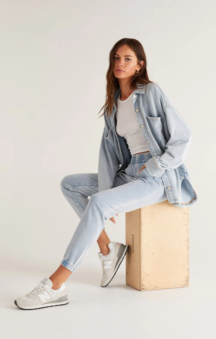 Slim Knit Denim Jogger Feather And Stone Boutique