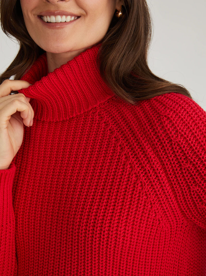 Stella Turtleneck-Cherry Red