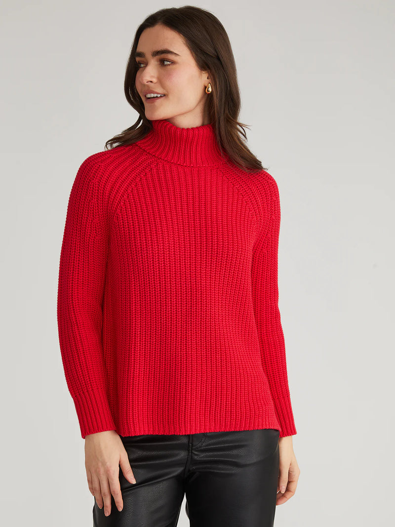 Stella Turtleneck-Cherry Red