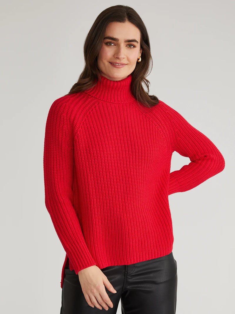 Stella Turtleneck-Cherry Red