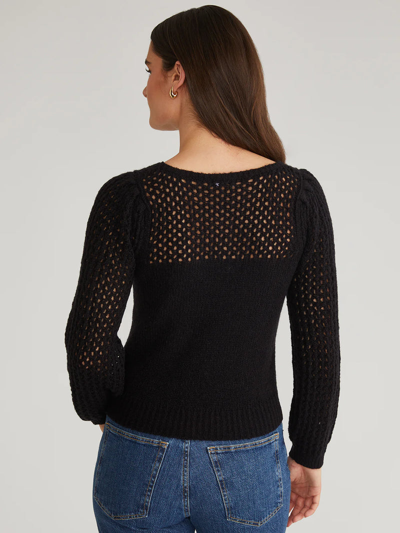 Brigid Puff Sleeve Mesh Pullover