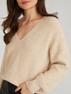 Angela Oversized V-Neck-Wheat