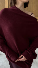 Natalie Asymmetric Sweater - Cherry