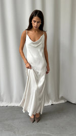 Alena Satin Dress - Pearl