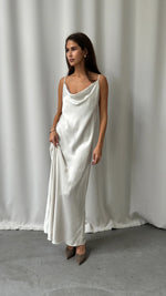 Alena Satin Dress - Pearl