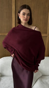 Natalie Asymmetric Sweater - Cherry