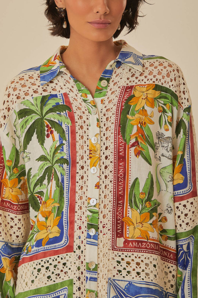 Tropical Crochet Shirt