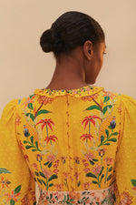 Delicate Flowers Long Sleeve Maxi Dress