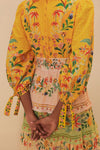 Delicate Flowers Long Sleeve Maxi Dress