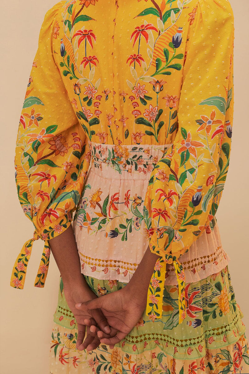 Delicate Flowers Long Sleeve Maxi Dress