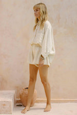 Nidra Button Down Set With Lace