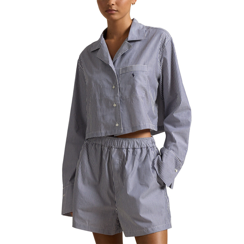 Short Top And Boxer Poplin Pajama Set