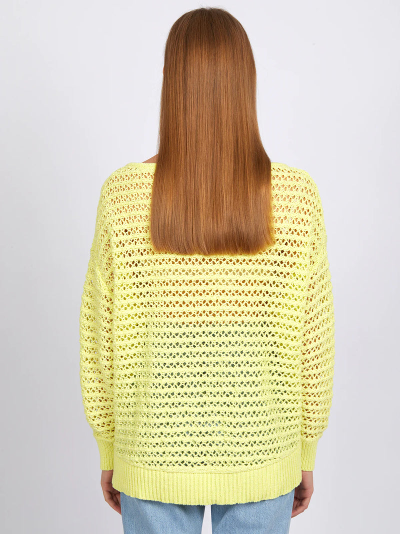 Cindy Wide Neck Open Stitch Pullover - Margarita