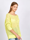 Cindy Wide Neck Open Stitch Pullover - Margarita