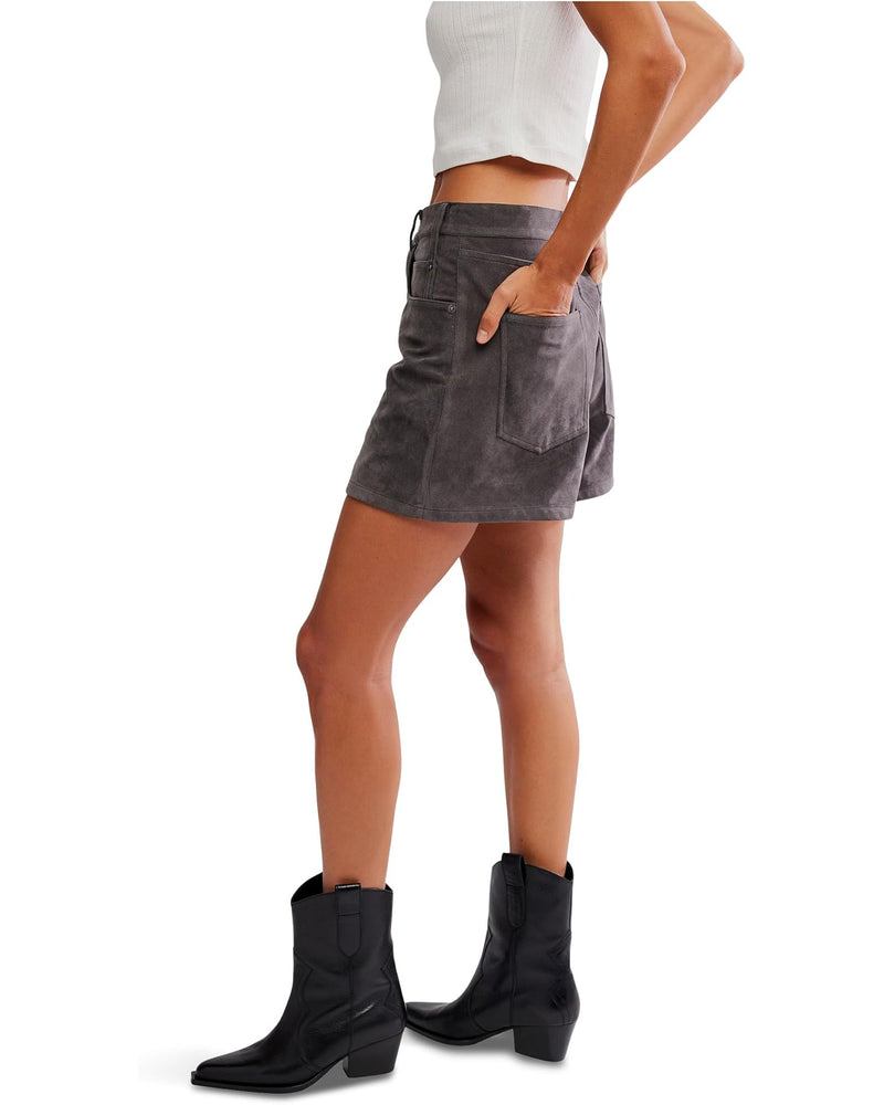 Tippi Vegan Suede Short - Dark Grey
