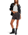 Tippi Vegan Suede Short - Dark Grey