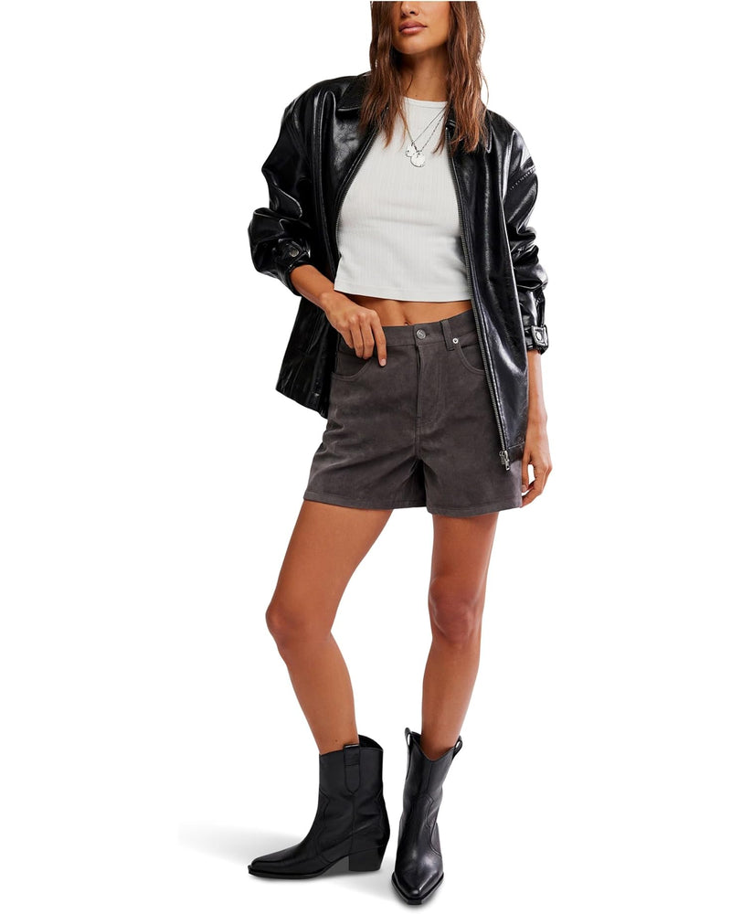 Tippi Vegan Suede Short - Dark Grey