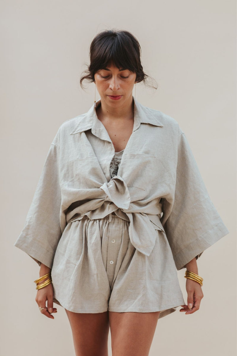 Nidra Button Down Set With Lace