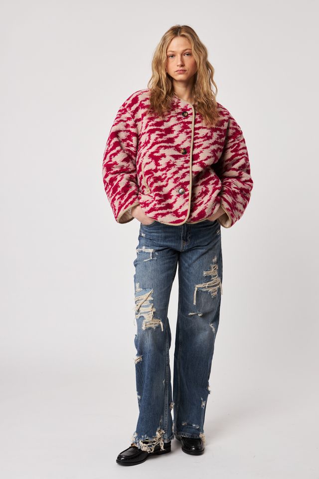 Quincy Reversible Jacket - Raspberry Swirl