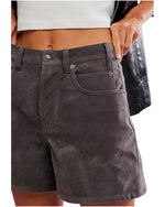 Tippi Vegan Suede Short - Dark Grey