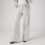 XL Baggy Straight Linen Blend Pant - Crystal Grey