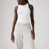 XL Baggy Straight Linen Blend Pant - Crystal Grey