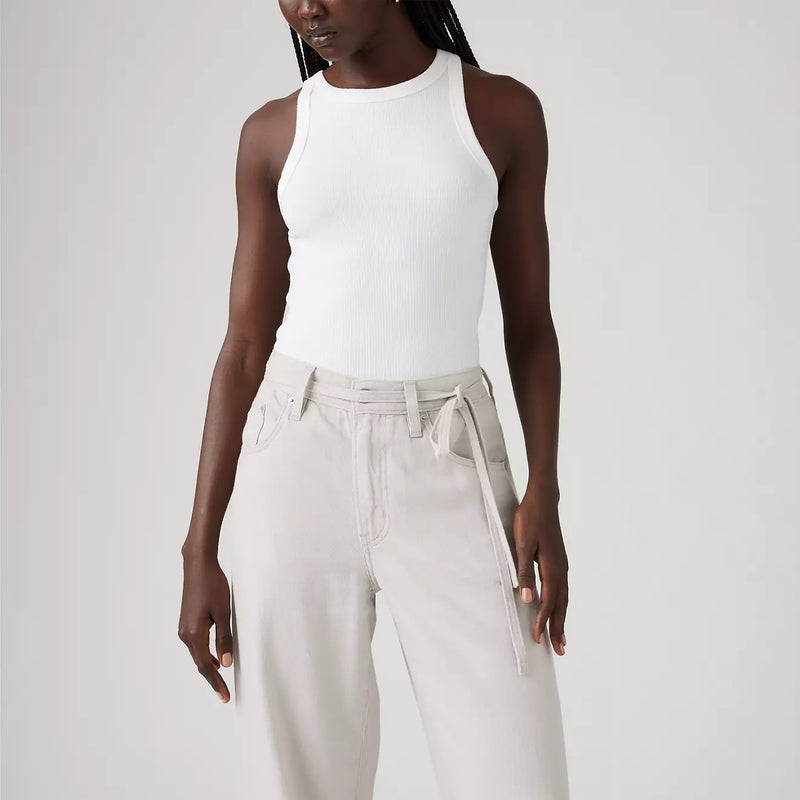 XL Baggy Straight Linen Blend Pant - Crystal Grey