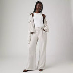 XL Baggy Straight Linen Blend Pant - Crystal Grey