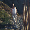 XL Baggy Straight Linen Blend Pant - Crystal Grey