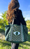 Green Evil Eye Tote