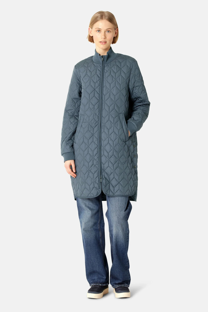 Padded Quilt Coat - Ombre Blue