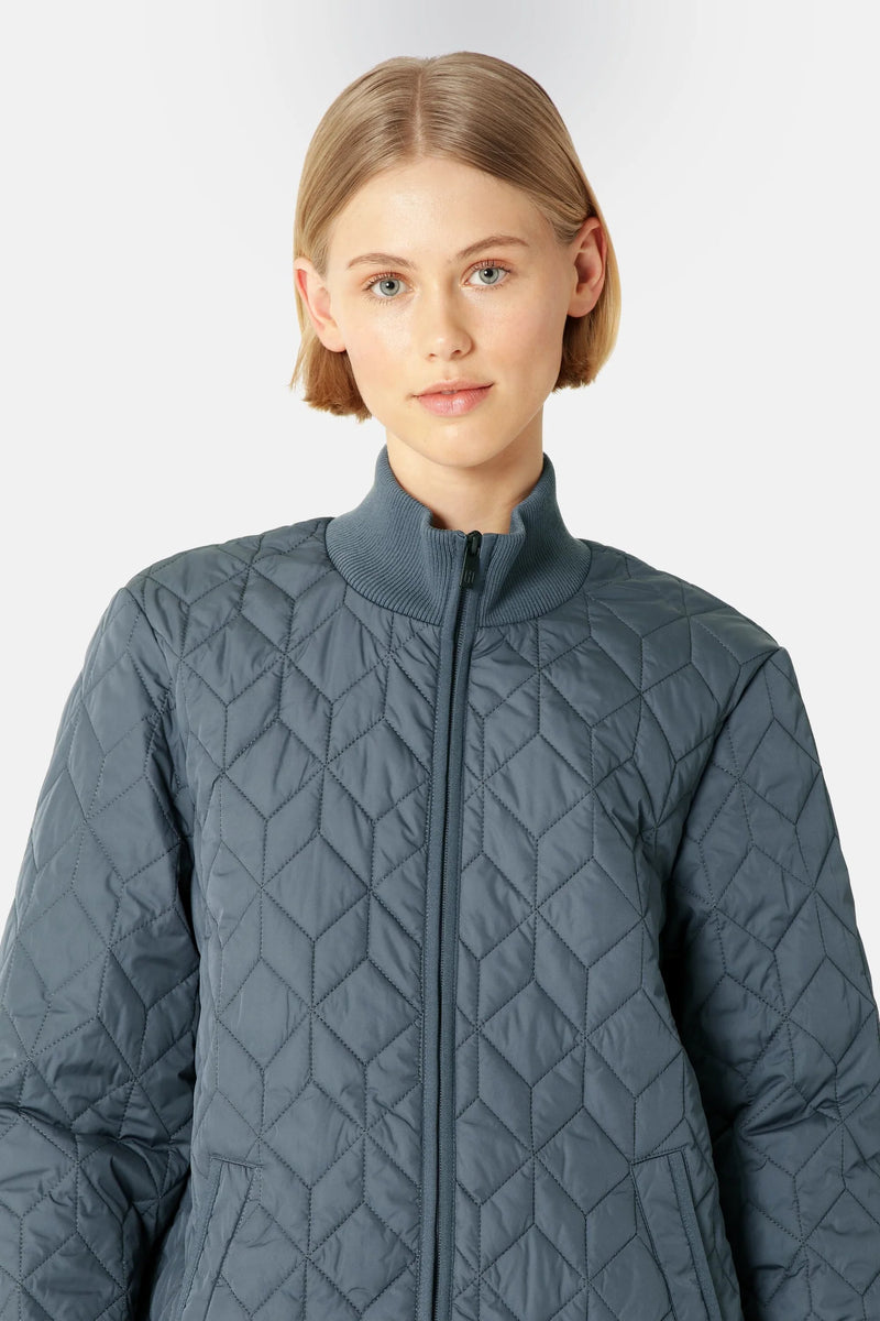 Padded Quilt Coat - Ombre Blue