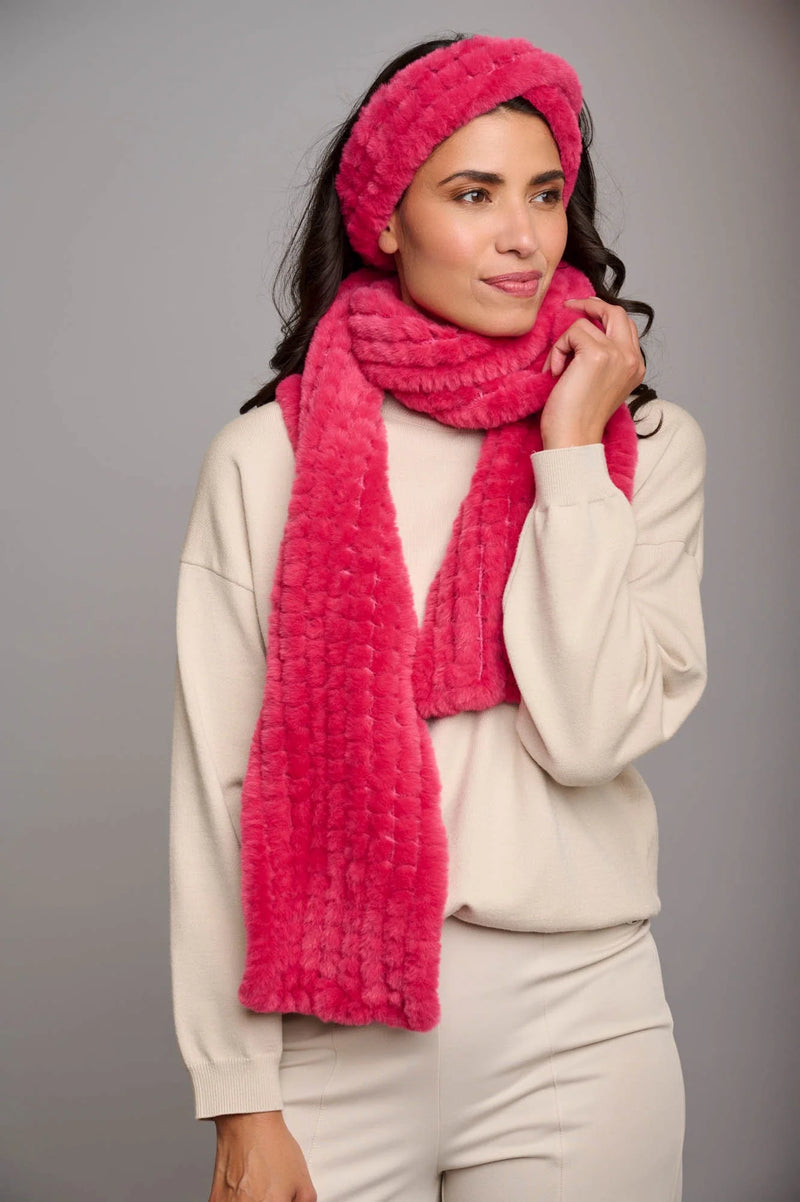 Afke Faux Fur Scarf - Barberry