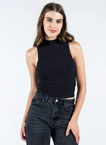 Ottoman Rib S/Less Mock Neck