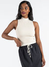 Ottoman Rib S/Less Mock Neck