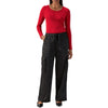 Satin Cargo Wide Leg Pant