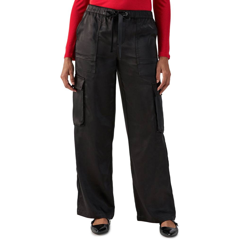 Satin Cargo Wide Leg Pant