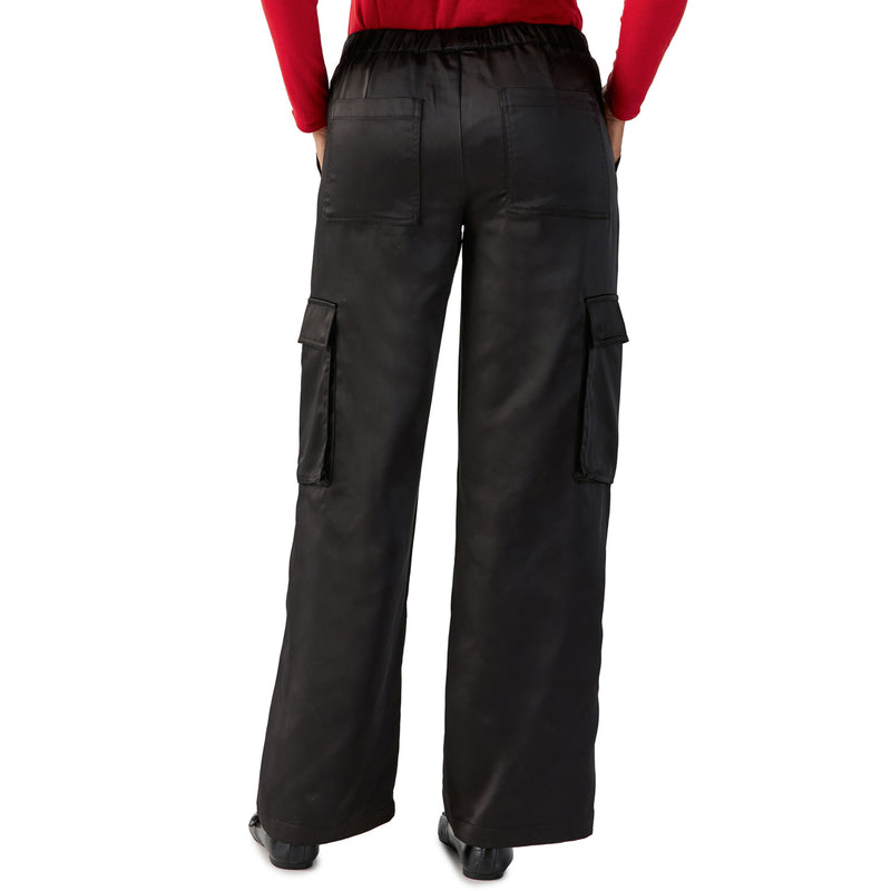 Satin Cargo Wide Leg Pant