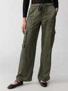 Satin Cargo Wide Leg Pant