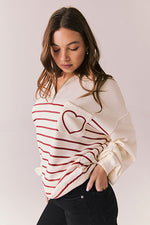 Heart Half Zip Sweatshirt