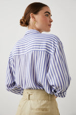 Elle Shirt - Blue White Stripe