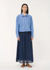 Judge Loose Blue Striped Blouse