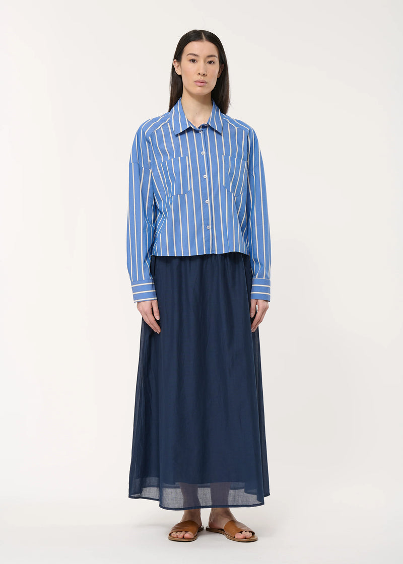 Judge Loose Blue Striped Blouse