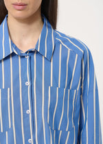Judge Loose Blue Striped Blouse