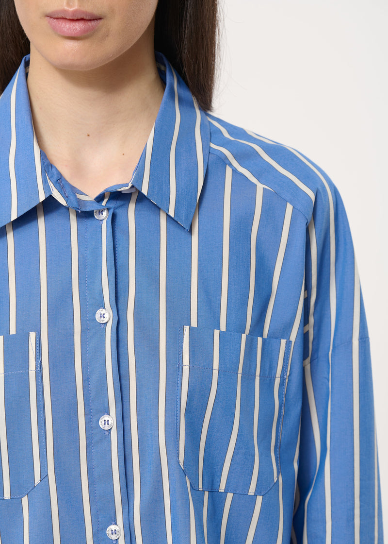Judge Loose Blue Striped Blouse