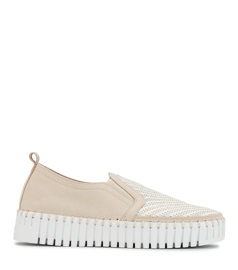Tulip Platform - Knit White/Beige