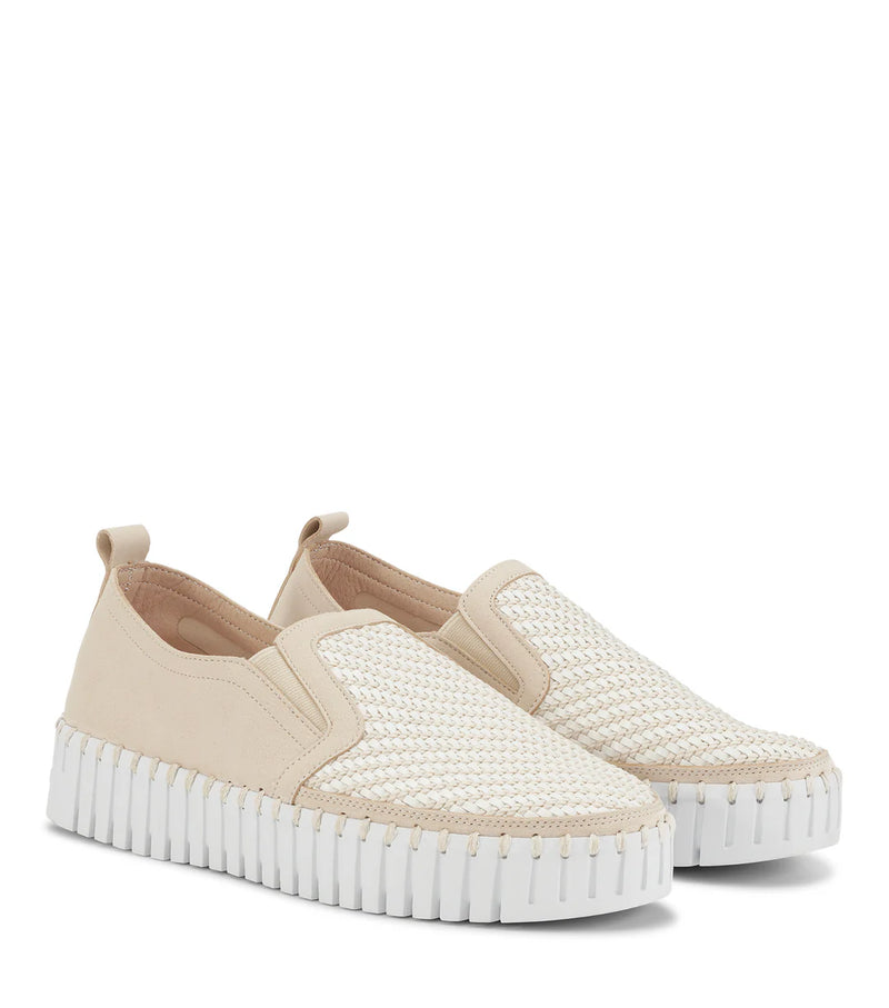 Tulip Platform - Knit White/Beige