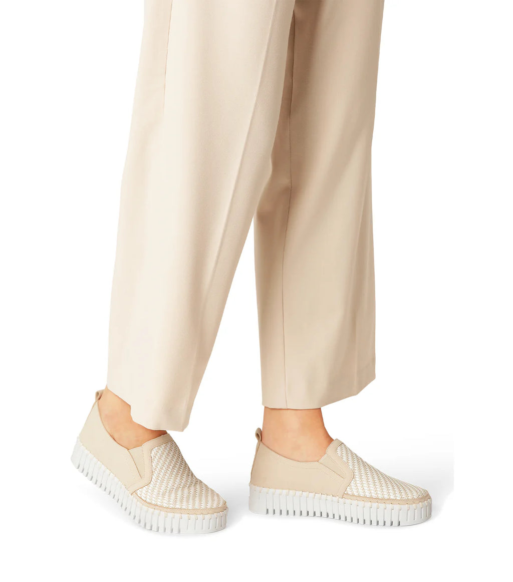 Tulip Platform - Knit White/Beige