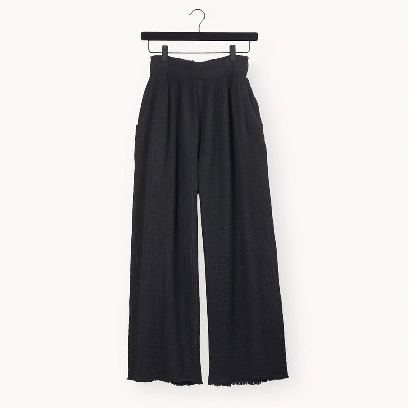 Crinkle Palazzo Pant - Black