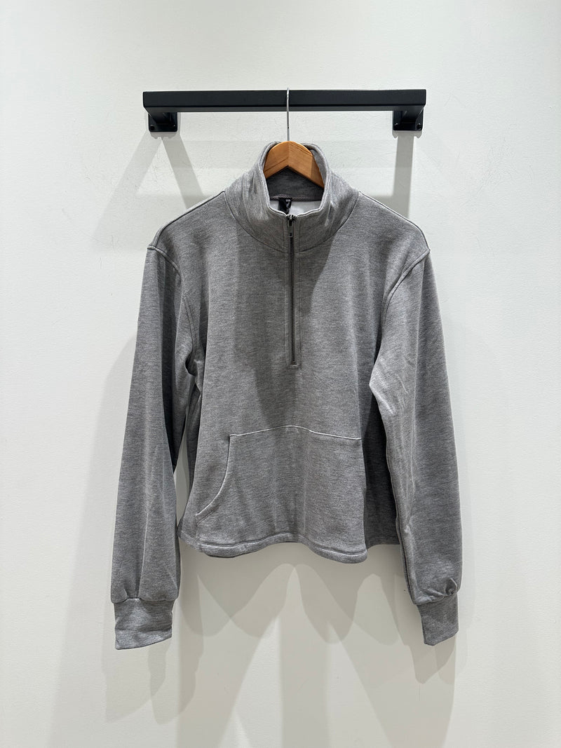1/2 Zip Funnel Pullover - Grey